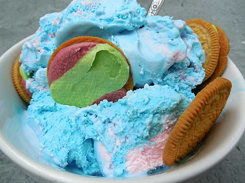 ice cream oreo rainbow sherbet
