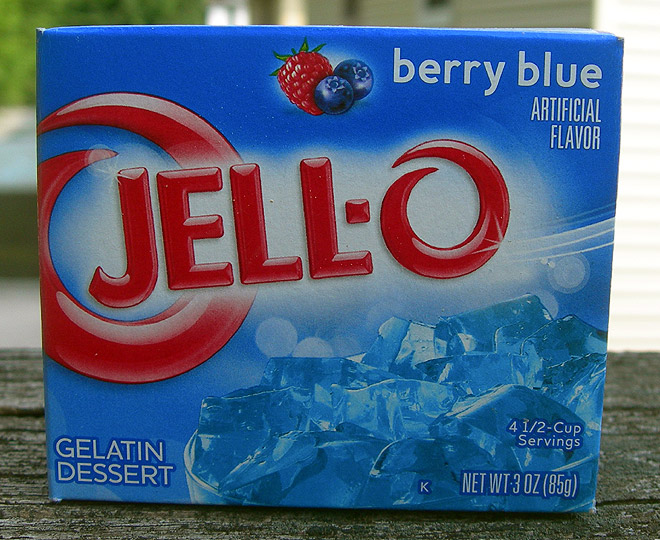 blue jello aquarium