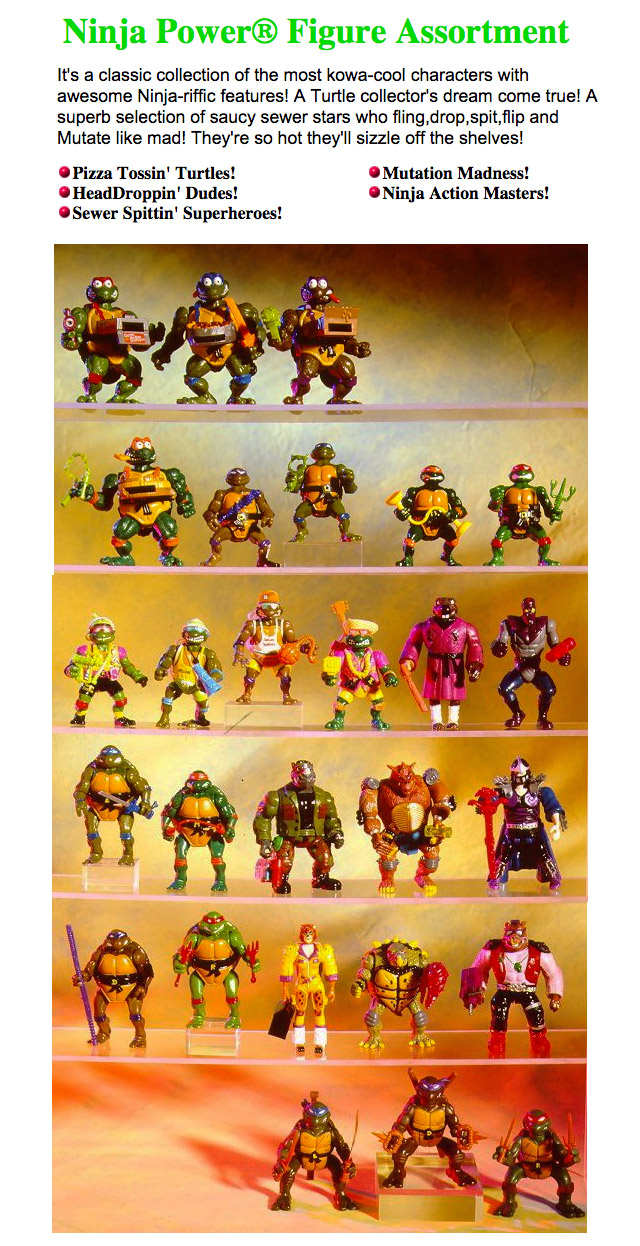 Ninja turtle cheap toys 1990s