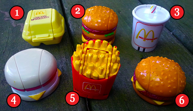 SET of 4 McDONALD'S MAC TONIGHT HAPPY MEAL TOYS with one box 