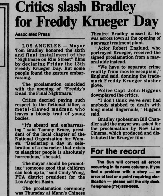 Old News 2 Freddy Krueger Clippings Dinosaur Dracula 