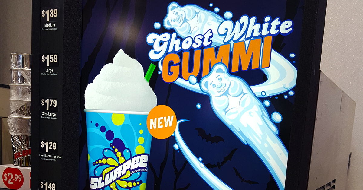 7 Elevens Ghost White Gummi Slurpee Dinosaur Dracula