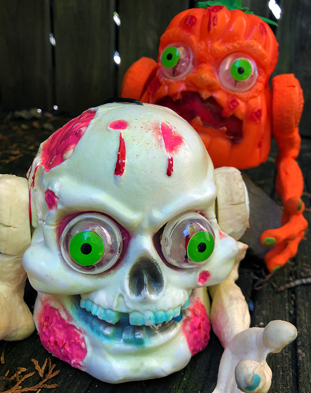 Windup Walking Halloween Pumpkin Skeleton Frankenstein Dracula Toys Set Of 4 